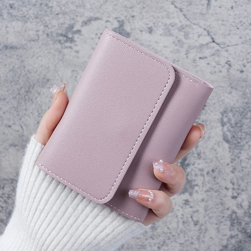 Cyflymder Three Fold Short Clip Wallet Women Short Wallet Multi-card Bag Mini Pouch Fashion Female Wallet Credit Card Lady Coin Purses