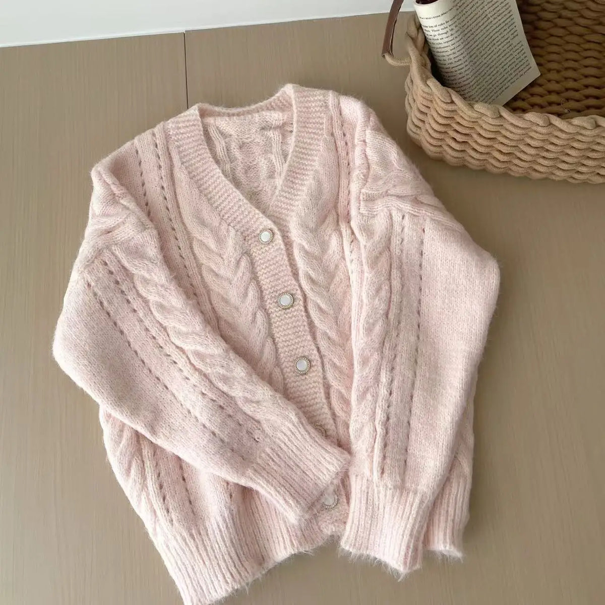 Cyflymder  American Retro Knitted Cardigan Tops Women Y2k Harajuku Solid Sweater Autumn Winter 2000s Vintage Loose Pullover Chic