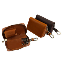 Cyflymder  Genuine Leather KeyChain Key Bag For Men Multifunction Organizer Wallet Holder Car Small Key Case Keys Pouch