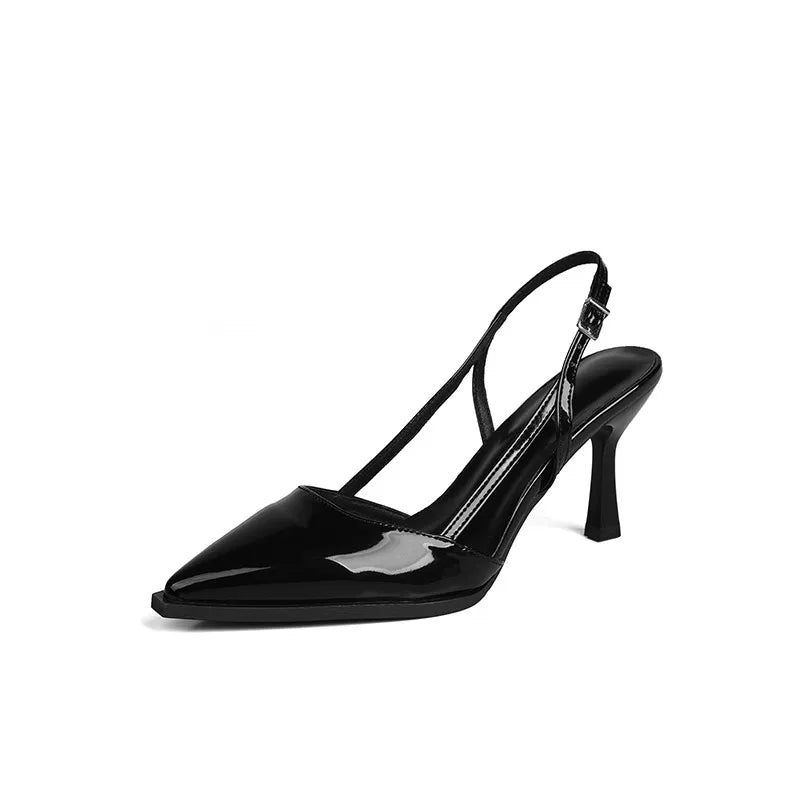 Cyflymder  High Heel Shoes Fashion Slip-on Women's  Pumps Summer Solid Office and Career Sexy Pointed Toe Heeled Sandals