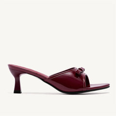Cyflymder    Summer Bowknot Decor Open Toe Women's Slides Sandals Kitten Heels Comfy Walk Slip on Slingback Mules Shoes Outdoor Slipper