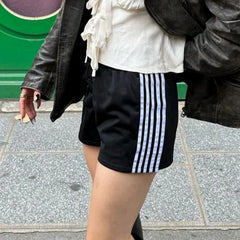 Cyflymder  Women's Summer Y2K Retro Striped Patchwork Shorts Casual Loose Elastic Waist Sporty Boxers Sleep Bottoms with Pockets