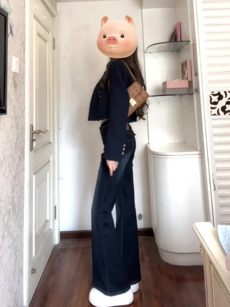 Cyflymder  American Retro Flare High Waist Women's Jeans Spring 2025 New Spicy Low Waist Slimming Elastic oe Pants Fashion Lady