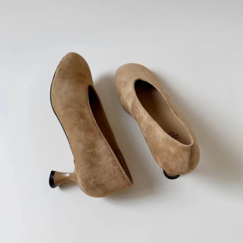 Cyflymder  Fashionable Hot Selling Sexy Banquet High Heels Women Spring/Autumn New Round Head Thin Heel Comfortable Casual Single Shoes