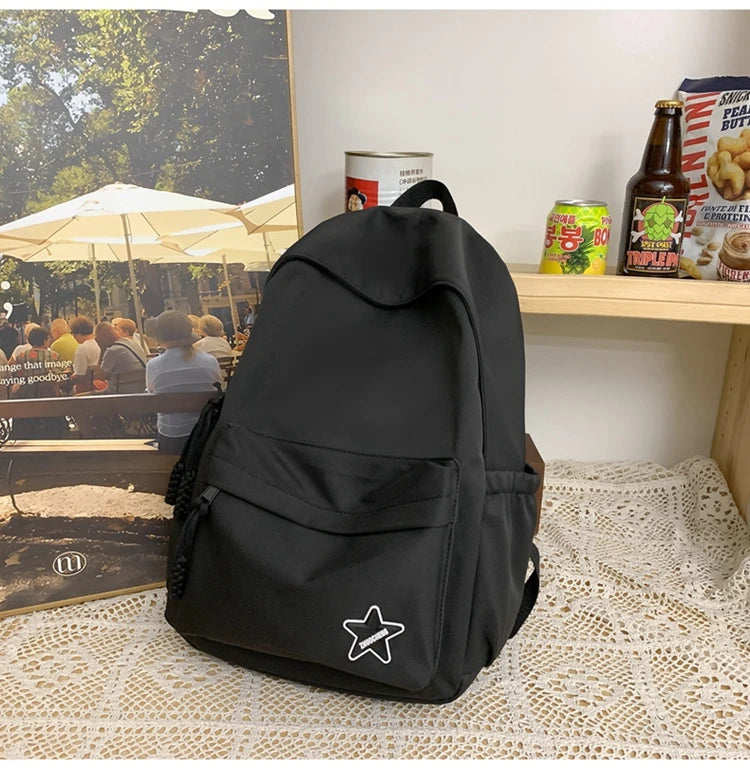 Cyflymder  Women Y2k Aesthetic Simple Star Backpack All Match Students Fashion Casual Schoolbags Japanese High-capacity Backpacks Trendy