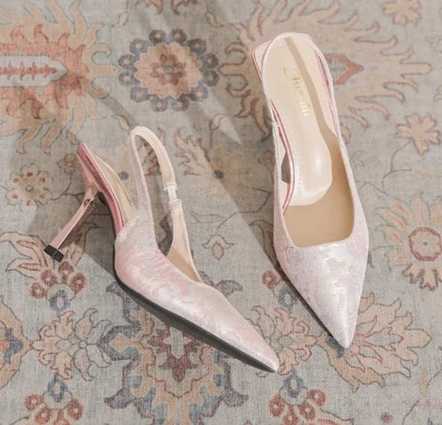 Cyflymder new bow crystal one-strap banquet socialite stiletto high heels Rhinestone sandals women shoes high heels