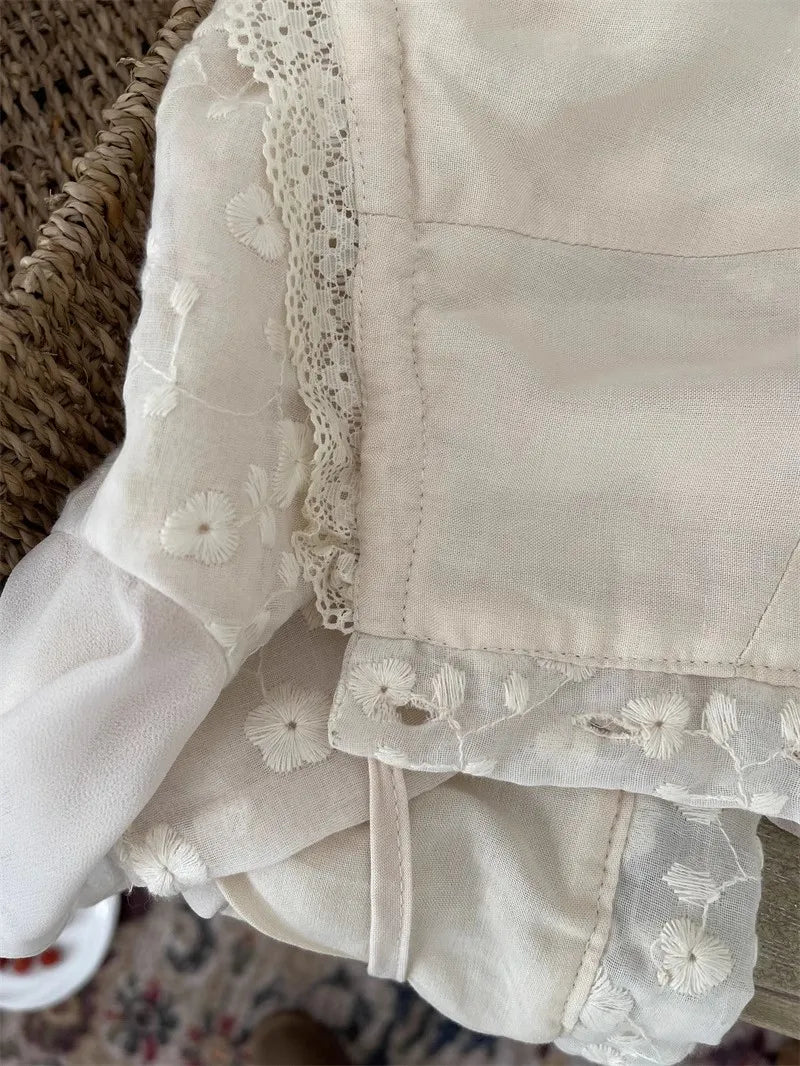 Cyflymder  Tie Bow ruffled Ruched Chest embroidery women tops new Summer Tank Tops single-breasted Girl Slim Crop Top camis