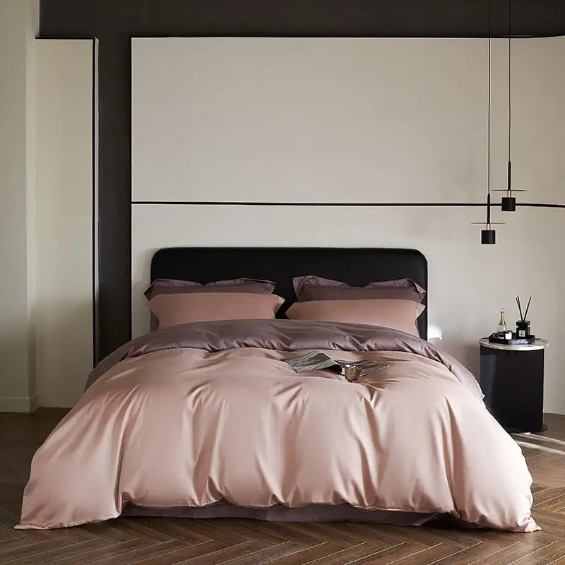 Cyflymder  Reversible Sateen Premium Bedding Set Silky Soft Long-Staple Cotton Single Double Super King Duvet Cover Bedsheet Pillowcases