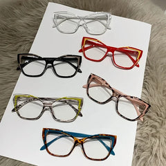 Cyflymder  New Fashion Unisex Cat Eye Plain Glasses for Women Pc Frame Glasses for Party Eyeglasses Female Decorative Spectacles Glasses