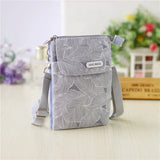 Cyflymder Leaf Fabric 5-layer Messenger Mobile Phone Bag Case Shoulder Bag Purse Pouch Handbag Wallet Women's Bag Tote Bag