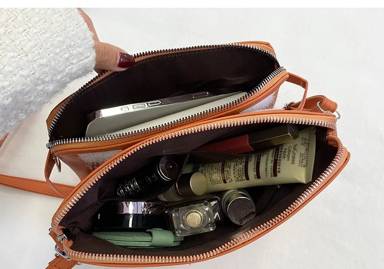 Cyflymder  Vintage pu leather women shoulder bag Multiple pockets female crossbody bag Casual Messenger bag big handbag phone wallet bolsa