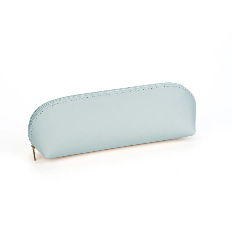 Cyflymder  Simple Pencil Case School Supplies Pencil Pouch PU Leather Trousses Scolaire Stationery Solid Color Estuche Escolar Pencil Cases