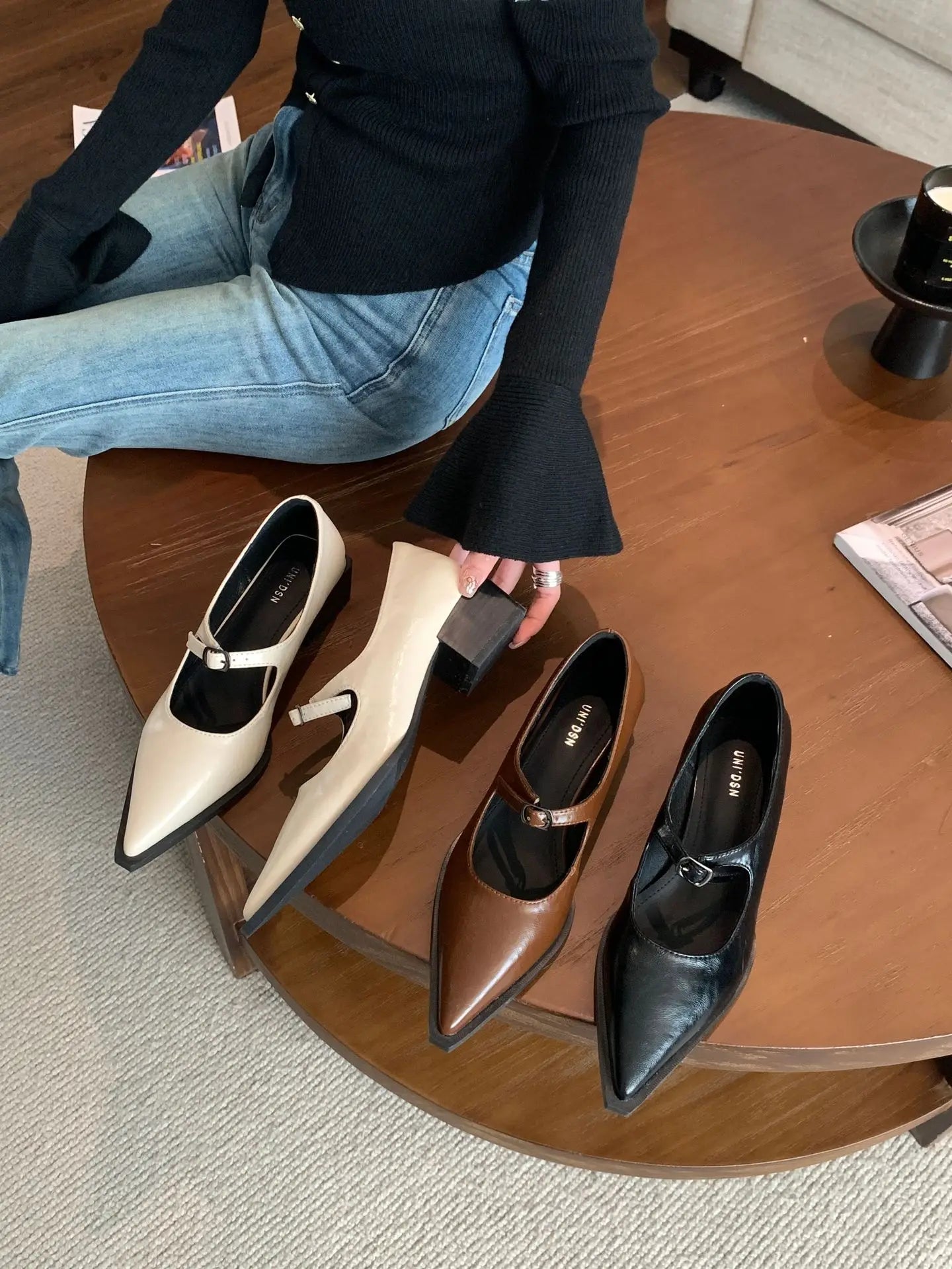 Cyflymder  Shoes Woman 2025 Female Footwear Pointed Toe All-Match Shallow Mouth Casual Sneaker New Dress Summer Moccasin Solid PU Fabric