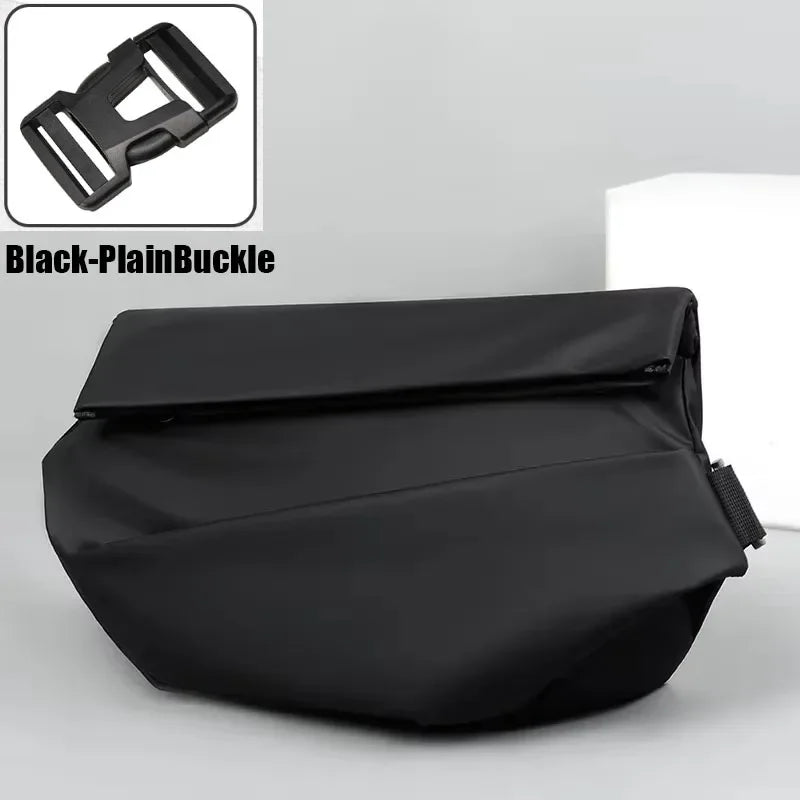 Cyflymder Premium Waterproof Magnetic Buckle Crossbody Bag Personality Fashion Men Messenger Bag Black Minimalist Shoulder Bags Men Bag