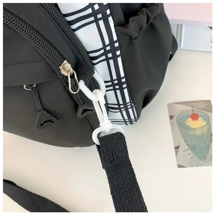 Cyflymder  Y2k Aesthetic Contrast Color Plaid Schoolbags Women Preppy Kawaii All Match Ita Bags Transparent High-capacity Student Backpacks