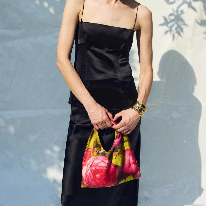 Cyflymder  Y2k Aesthetic Harajuku Women Mini Top-Handle Bags Fashion Fairy Flower Print Purses and Handbags Luxury Design Elegant Clutches