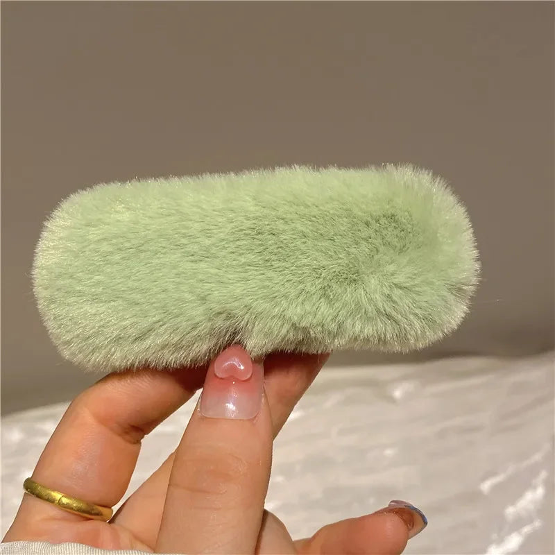 Cyflymder Winter Plush Cute Hair Clip Grasping Lamb Children's Broken Hair Pin Clip Headwear Hair Accessories for Girls  Korean Style