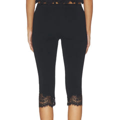 Cyflymder  y2k Capris Leggings Women Coquette Clothing Solid Color Lace Patchwork Elastic Waist Cropped Pants Club Streetwear