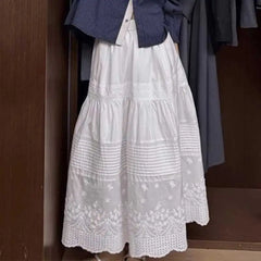 Cyflymder  white skirt women cotton midi skirt spring summer skirt streetwear cotton elegant long skirts for women