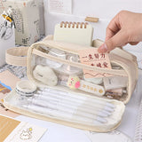Transparent Pencil Case Trousse Portable Pencil Box Kawaii Fournitures Scolaire Waterproof School Pen Case Papeterie Japonaise
