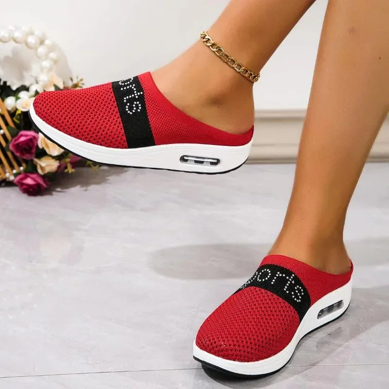Cyflymder  New Summer Womens Knitted Mesh Slippers Woman Comfortable Wedges Outdoor Walking Casual Shoes