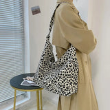 Cyflymder Women's Bag Cheap Casual Large Capacity Shoulder Bags Shopper Canvas Fashion Harajuku Zipper Leopard Print Ulzzang Handbags