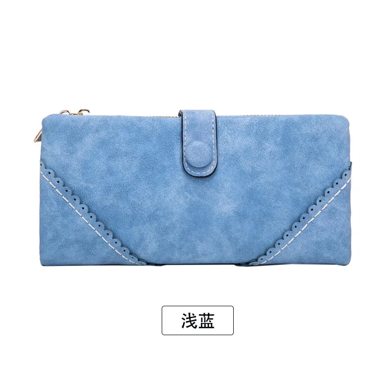 Cyflymder  Men/Woman Wallet Vintage PU Leather Frosted Long Wallets Coin Pocket Billetera Hombre Man Purse Male ID Card Holder Money Bags