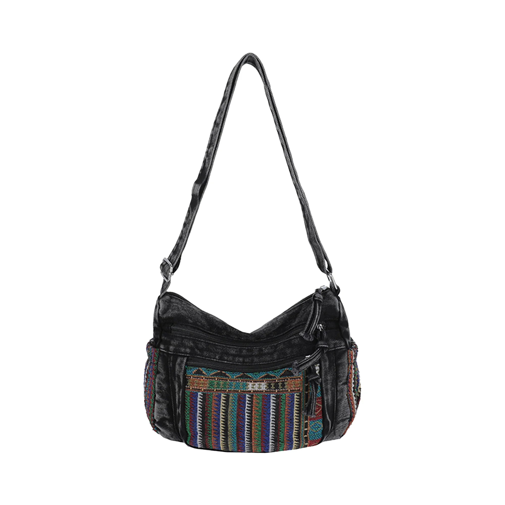 Cyflymder  Stylish Ethnic Print Tote Bag with Adjustable Strap for Women Casual Shoulder Handbag with Unique Pattern for Girls