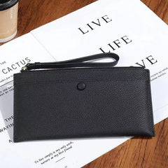 Cyflymder  Genuine Leather Women Long Wallet Female Wallets Ladies Clutch Cow Leather Coin Purse Credit Card Holder Wrist phone purse
