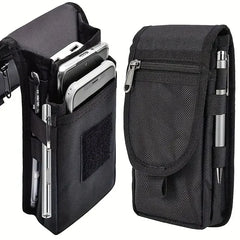 Cyflymder Flip Phone Bag with Three Compartments for Casual Pen Insertion and Waist Hanging Men's Belt Loop Pouch Large Capacity Wallet