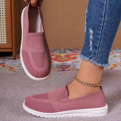 Cyflymder Women's Knitted Mesh Loafers Plus Size 43 Lightweight Soft Sole Casual Shoes Woman Autumn Non-Slip Breathable Flats Shoes