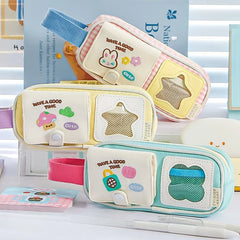 Cyflymder  New Kawaii Detachable Card Pen Organizer Large Capacity Pencil Case for School Ins Aesthetic Stationery Bag Back To School