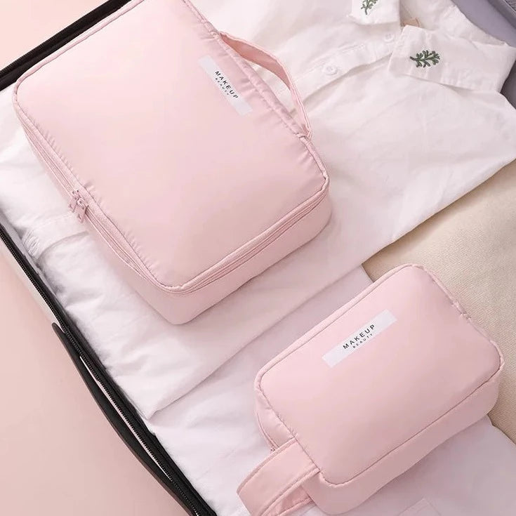Cyflymder Ladies Portable High Appearance Index Cosmetic Bag Large-capacity Travel Washing Bag Three-dimensional Makeup Storage Bag