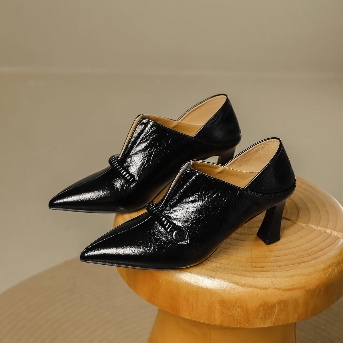 Women's Single Shoes 2025 Autumn and Winter New Versatile Comfortable Soft Leather Work Commuting High Heels