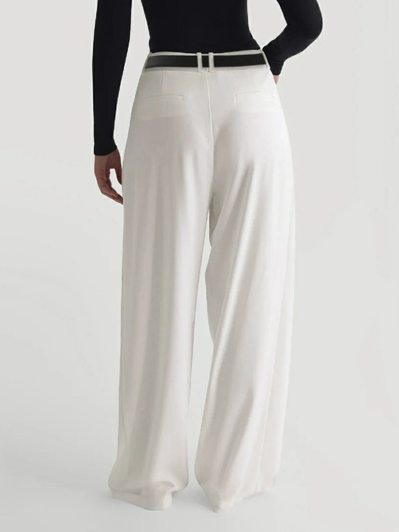 Cyflymder  Casual White Loose Suit Pants with Belt Women Summer Street Style Baggy Straight Trouser Korean Fashion All-match Capris
