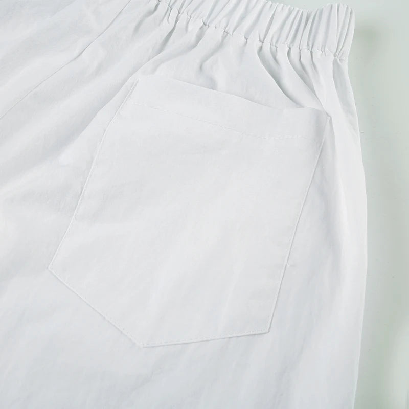 Cyflymder  Casual Solid Wide Leg Pants Basic Button Mid-Waisted Straight Pants Women 2025 Streetwear Kpop Sporty Activewear Lady