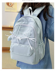 Cyflymder  Bow Sweet Backpack for Students Japanese Style Large Capacity Commuting Class Backpacks