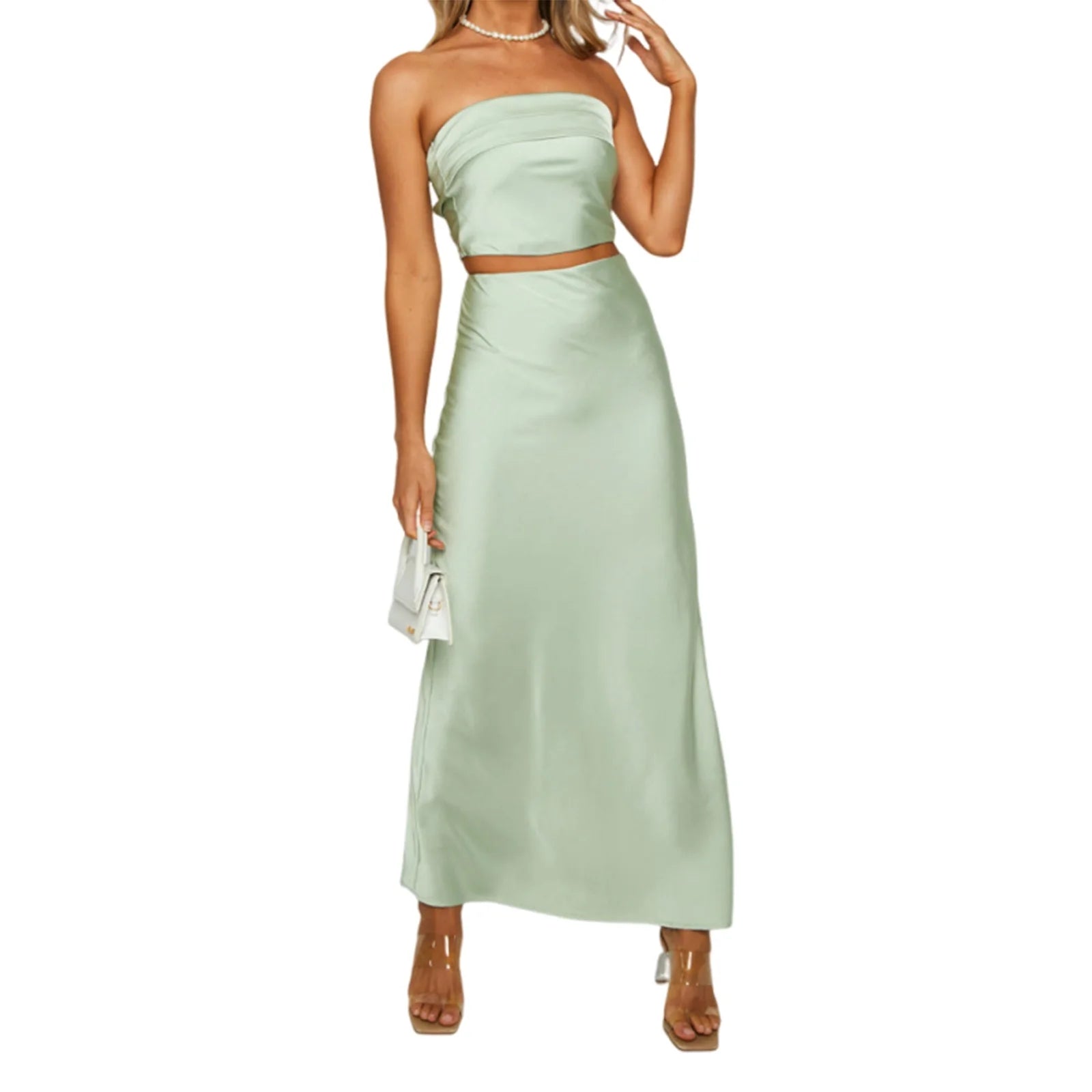 Cyflymder  Elegant Floral Print Off-Shoulder Top and High Slit Maxi Skirt Set for Women s Summer Fashion Look