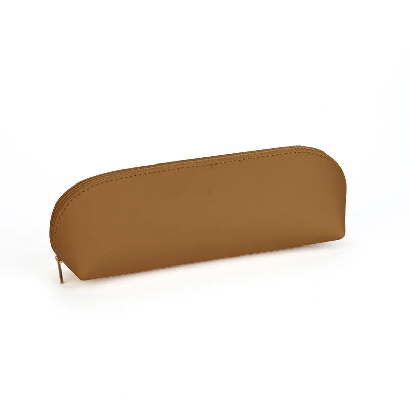 Cyflymder  Simple Pencil Case School Supplies Pencil Pouch PU Leather Trousses Scolaire Stationery Solid Color Estuche Escolar Pencil Cases