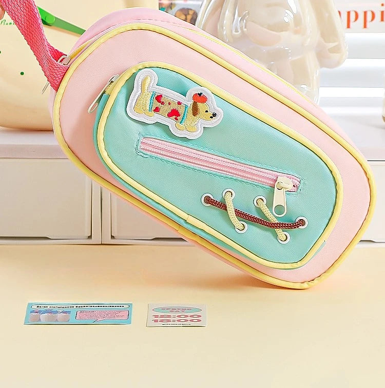 Cyflymder  Gallery-Worthy Puff Pencil Case  Quilted Makeup Organizer Holds 50+ Pens Kawaii Study Stationery Storage Bag Back To School