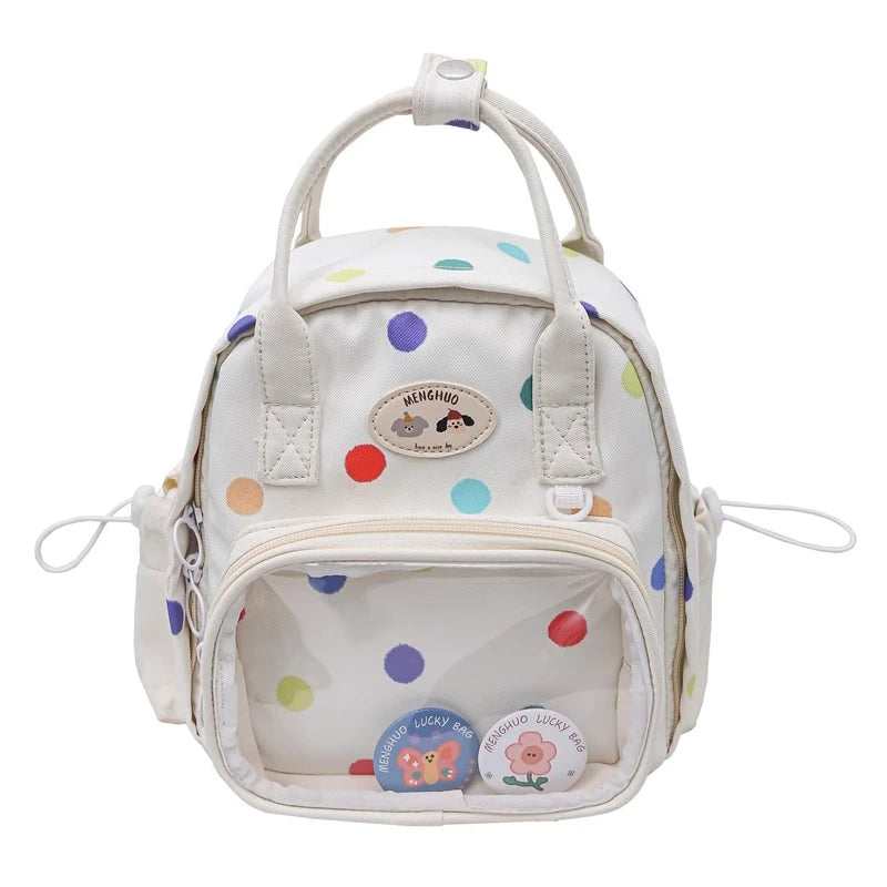 Cyflymder  Transparent Fashion Preppy Mini Backpacks Sweet Kawaii Star Print Ita Bags Y2k Aesthetic Students Casual Travel Schoolbags Women