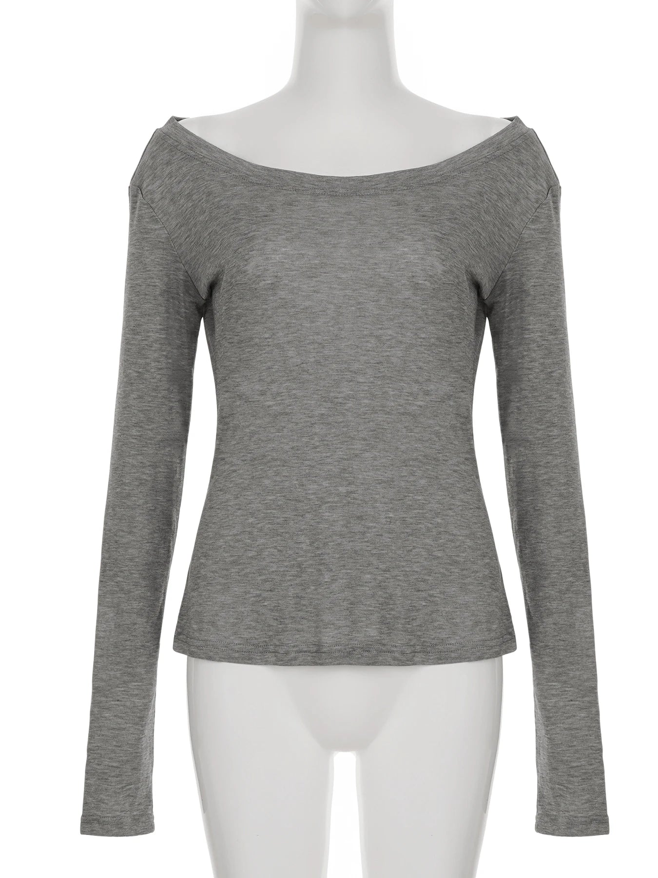 Cyflymder  Casual Solid T Shirt Basic Slim O-Neck Long Sleeve Tees Women 2025 Autumn Spring Fashion Streetwear Ladies All-Match