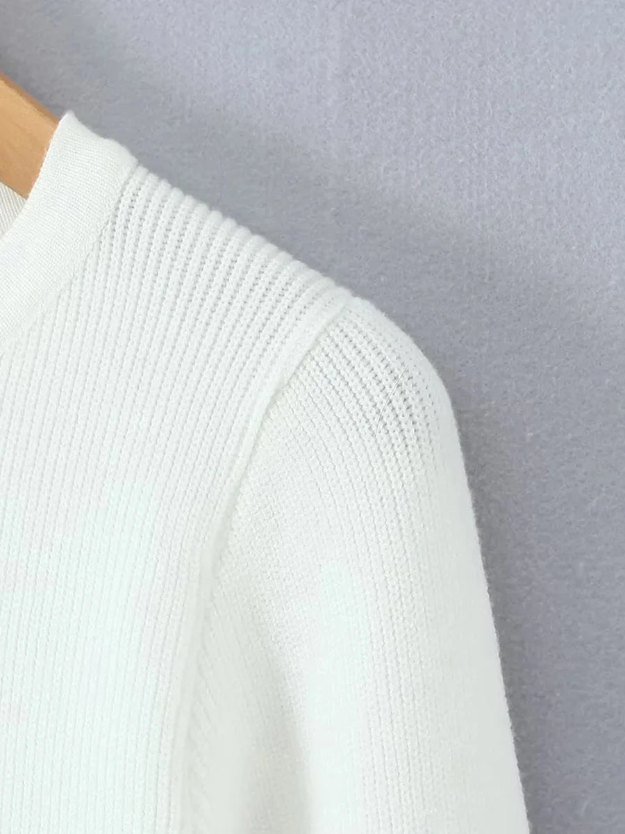 Cyflymder  Hit Color Knit Two Piece Set for Women O Neck Long Sleeve Spliced Buttons Top Low Waist Shorts Casual Suit Female