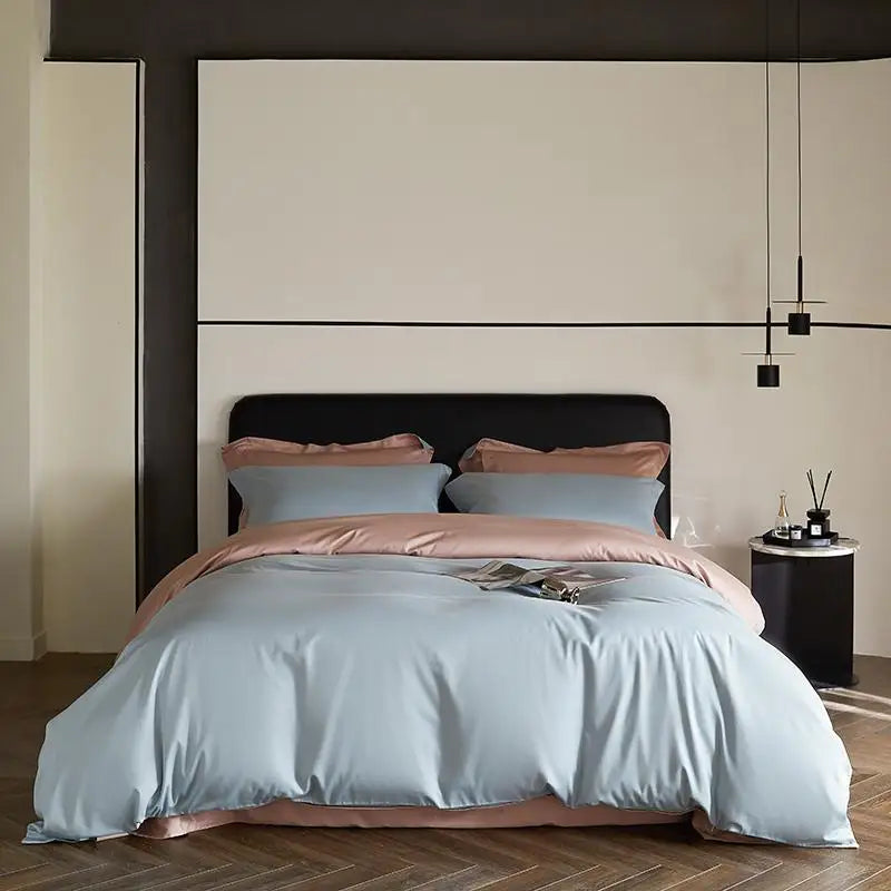 Cyflymder  Reversible Sateen Premium Bedding Set Silky Soft Long-Staple Cotton Single Double Super King Duvet Cover Bedsheet Pillowcases