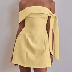 Cyflymder  Sexy ort Off-oulder Birthday Par Dr Women's Tube Top Dr Polyester Material A-Line Skirt Sle for Young Girls