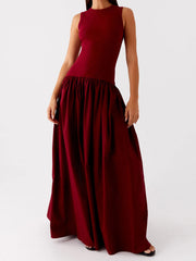 Cyflymder  Elegant Sleeveless Midi Dress with V-Neckline and Floral Print Perfect for Summer Parties and Beach Outings in Style