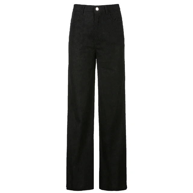 Cyflymder  Retro High-waist Casual Wide-leg Pants Women's Comfortable Loose Trousers Vintage High Waist Loose Fit Long Pants