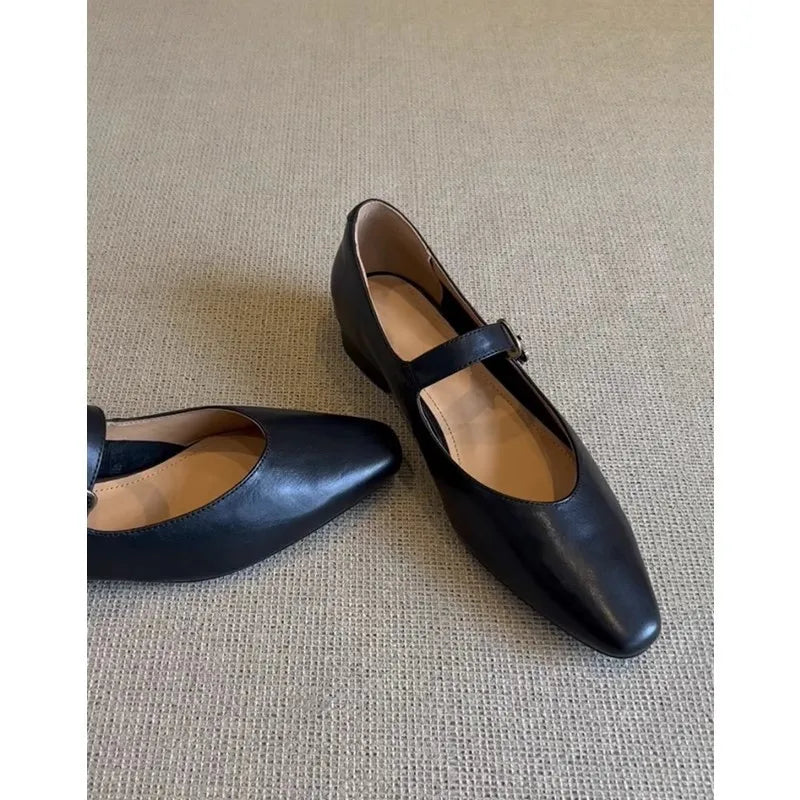 Cyflymder  Summer Shoes Ladies Autumn Oxfords Women's Casual Female Sneakers Flats Shallow Mouth Square Toe 2025 Fall Retro New Leather