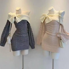 Cyflymder  Sexy Bodycon Slim Knitted Dress Solid Elegant Short Party Dress Harajuku Y2k Fashion Dress Woman Chic Design