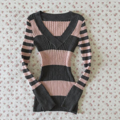Cyflymder  Pink Maiden Long Sleeve Clothing Classic Y2K Fashion Woman Casual Sweater Daily Vintage Sweet Harajuku Cute Knitwear Girly Tops